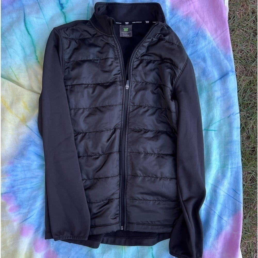 𝅺MENS Tek Gear Black Jacket full front zip